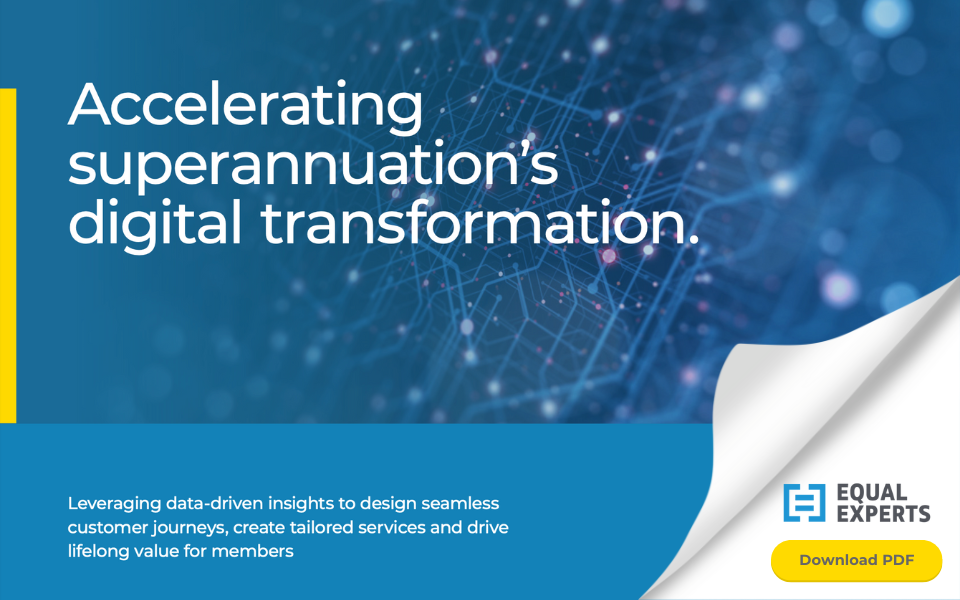 Cover of the Accelerating Superannuation's digital transformation report.